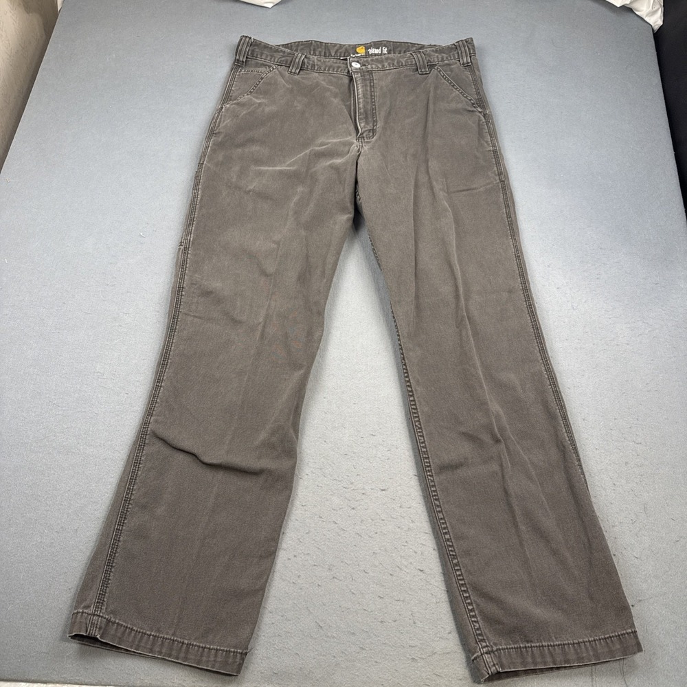 Carhartt Relaxed Fit PANTS MENS 38X34 Grey WORKWEAR CARPENTER